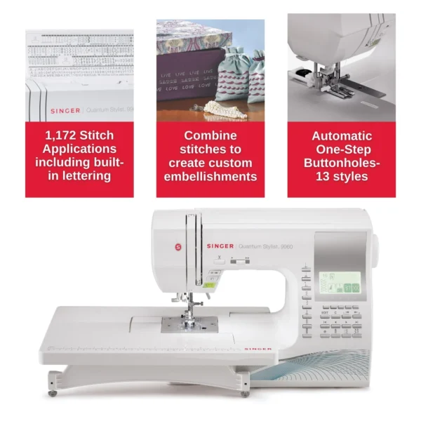 Singer 9960 Quantum Stylist  Computerized Sewing Machine With Accessory Kit - Image 5